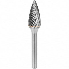 SGS Pro - 1/4" Cut Diam, 1/4" Shank Diam, Tungsten Carbide Inox Cut Pointed Tree Burr - Industrial Tool & Supply
