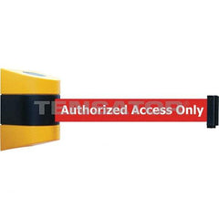 Tensator - 7-1/4" High x 4-3/4" Long x 4-3/4" Wide Magnetic Wall Mount Barrier - Yellow Powdercoat Finish, Black/Yellow, Use with Wall Mount - Industrial Tool & Supply