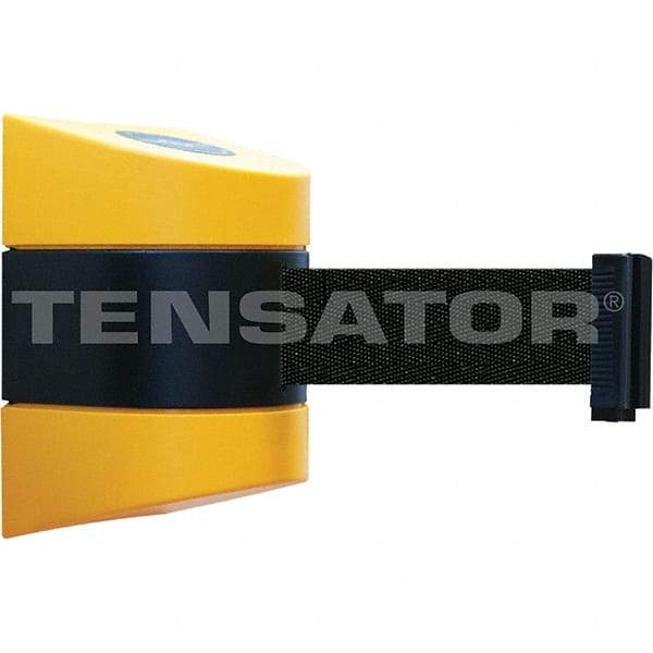 Tensator - 7-1/4" High x 4-3/4" Long x 4-3/4" Wide Magnetic Wall Mount Barrier - Yellow Powdercoat Finish, Black/Yellow, Use with Wall Mount - Industrial Tool & Supply