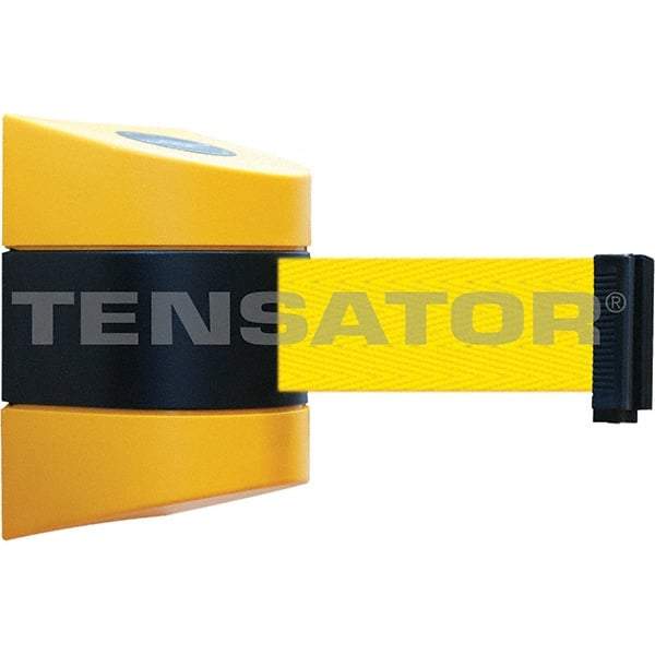 Tensator - 7-1/4" High x 4-3/4" Long x 4-3/4" Wide Magnetic Wall Mount Barrier - Yellow Powdercoat Finish, Black/Yellow, Use with Wall Mount - Industrial Tool & Supply