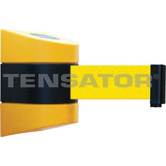 Tensator - 7-1/4" High x 4-3/4" Long x 4-3/4" Wide Magnetic Wall Mount Barrier - Yellow Powdercoat Finish, Black/Yellow, Use with Wall Mount - Industrial Tool & Supply