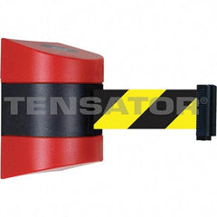 Tensator - 7-1/4" High x 4-3/4" Long x 4-3/4" Wide Magnetic Wall Mount Barrier - Red Powdercoat Finish, Red/Black, Use with Wall Mount - Industrial Tool & Supply