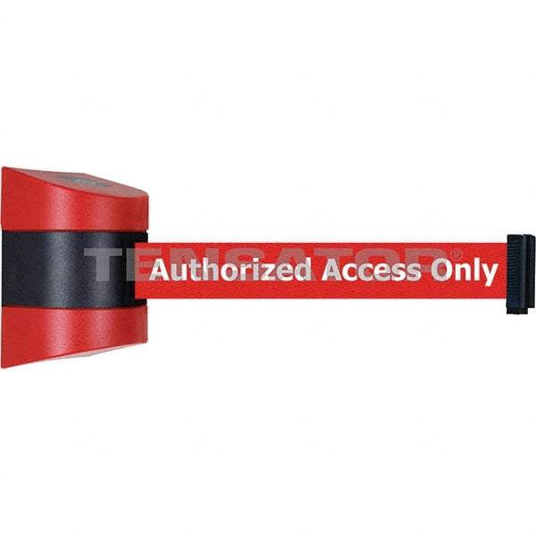 Tensator - 7-1/4" High x 4-3/4" Long x 4-3/4" Wide Magnetic Wall Mount Barrier - Red Powdercoat Finish, Black/Red, Use with Wall Mount - Industrial Tool & Supply