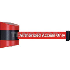 Tensator - 5-1/2" High x 3-1/4" Long x 3-1/4" Wide Magnetic Wall Mount Barrier - Metal, Red Powdercoat Finish, Red/Black, Use with Wall Mount - Industrial Tool & Supply