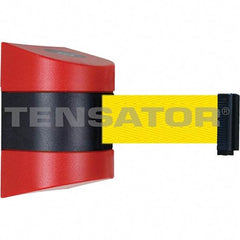 Tensator - 5-1/2" High x 3-1/4" Long x 3-1/4" Wide Magnetic Wall Mount Barrier - Metal, Red Powdercoat Finish, Red/Black, Use with Wall Mount - Industrial Tool & Supply