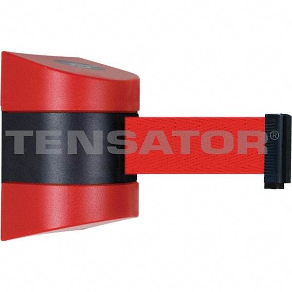 Tensator - 5-1/2" High x 3-1/4" Long x 3-1/4" Wide Magnetic Wall Mount Barrier - Metal, Red Powdercoat Finish, Red/Black, Use with Wall Mount - Industrial Tool & Supply
