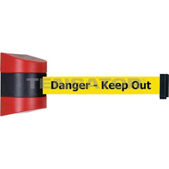 Tensator - 5-1/2" High x 3-1/4" Long x 3-1/4" Wide Magnetic Wall Mount Barrier - Metal, Red Powdercoat Finish, Red/Black, Use with Wall Mount - Industrial Tool & Supply