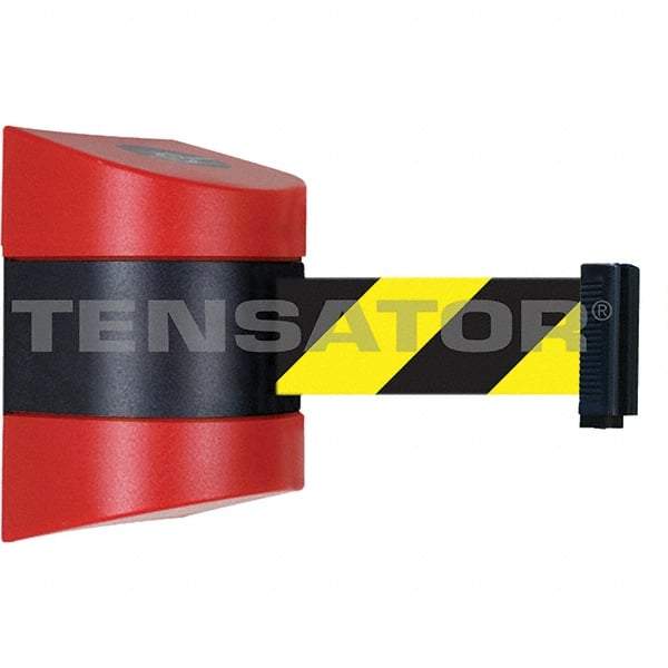 Tensator - 5-1/2" High x 3-1/4" Long x 3-1/4" Wide Magnetic Wall Mount Barrier - Metal, Red Powdercoat Finish, Red/Black, Use with Wall Mount - Industrial Tool & Supply