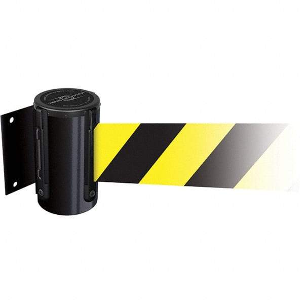 Tensator - 4.74" High x 3-57/64" Long x 3-57/64" Wide Magnetic Wall Mount Barrier - Metal, Black Powdercoat Finish, Black, Use with Wall Mount - Industrial Tool & Supply