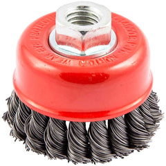 Norton - 2-3/4" Diam 5/8-11 Threaded Arbor Carbon Steel Fill Cup Brush - Industrial Tool & Supply