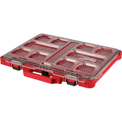 Milwaukee Tool - PACKOUT 10 Compartment Red Small Parts Compact Organizer - Industrial Tool & Supply