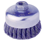 4" Single Row Wire Cup Brush - .020 Bronze; 5/8-11 A.H.; - Non-Sparking Wire Wheel - Industrial Tool & Supply