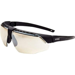 Uvex - SCT-Reflect 50 Lenses, Framed Safety Glasses - Scratch Resistant, Black Frame, Adjustable Temples, Size Universal, Wrap Around - Industrial Tool & Supply