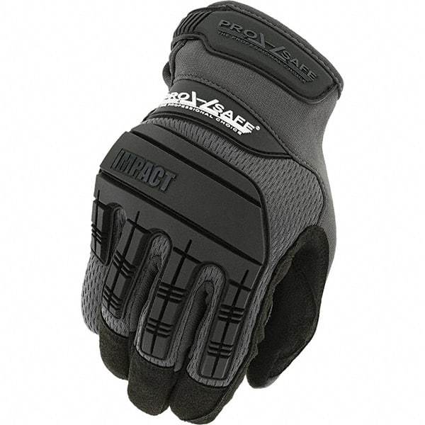 PRO-SAFE - Size M (9) Work Gloves - For General Purpose, Uncoated, Hook & Loop Cuff, Full Fingered, Black, Paired - Industrial Tool & Supply