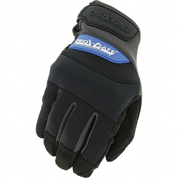 PRO-SAFE - Size S (8) Work Gloves - For General Purpose, Uncoated, Hook & Loop Cuff, Full Fingered, Black, Paired - Industrial Tool & Supply