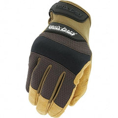 PRO-SAFE - Size XL (11) Work Gloves - For General Purpose, Uncoated, Hook & Loop Cuff, Full Fingered, Brown, Paired - Industrial Tool & Supply