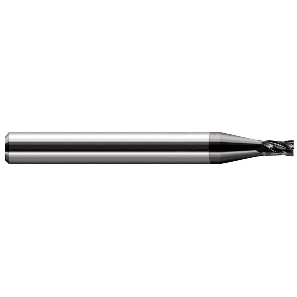 Square End Mill: 5/64'' Dia, 0.117'' LOC, 1/8'' Shank Dia, 1-1/2'' OAL, 3 Flutes, Solid Carbide Single End, Amorphous Diamond Finish, 30 ° Helix, Centercutting, RH Cut, RH Flute