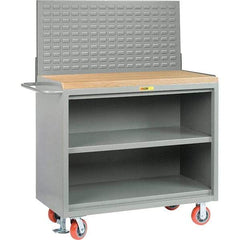 Little Giant - 3,600 Lb Capacity, 3 Shelf Mobile Bench Cabinet with Louvered Panel - 53" Wide x 24" Deep x 43" High, Steel - Industrial Tool & Supply