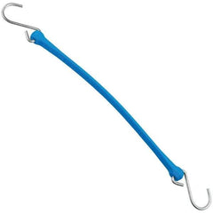 The Perfect Bungee - Heavy Duty Bungee Strap with Triangulated Galvanized S Hook - 18" OAL, Blue - Industrial Tool & Supply