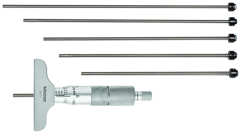 0 - 6'' Measuring Range - Ratchet Thimble - Depth Micrometer - Industrial Tool & Supply