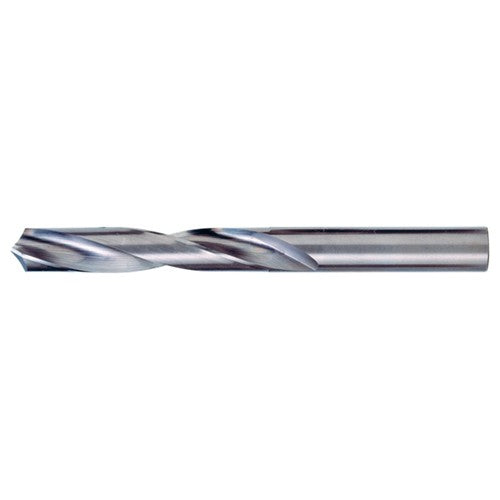 ‎#57 Dia. × 0.043″ Shank × 3/4″ Flute Length × 1-1/2″ OAL, 118°, Bright, 2xD Flute, Round Solid Carbide Drill - Exact Industrial Supply