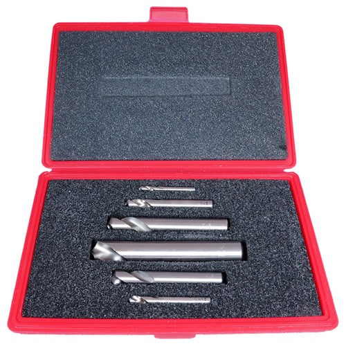 ‎1/4-1 RHS / RHC HSS 120 Degree Radial Point NC Short Length 120° Spotting and Centering Drill Set - Bright