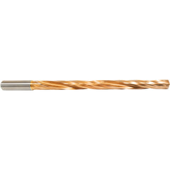 27/64″ Dia. × 12 mm Shank × 156 mm Flute Length × 204 mm OAL, 12xD, 135°, ZrCN, 2 Flute, Coolant Thru, Round Solid Carbide Drill Series/List #NG05