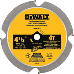 Wet & Dry Cut Saw Blade: 4-1/2″ Dia, 3/8″ Arbor Hole, 4 Teeth Use on Fiber Cement, Round with Diamond Knockout Arbor