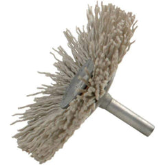 Brush Research Mfg. - 80 Grit, 1-1/2" Brush Diam, Crimped, Flared End Brush - Coarse Grade, 1/4" Diam Steel Shank, 2,500 Max RPM - Industrial Tool & Supply