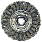 4" Diameter - 1/2-13" Arbor Hole - Knot Twist Steel Wire Straight Wheel - Industrial Tool & Supply