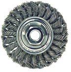 4" Diameter - 1/2-13" Arbor Hole - Knot Twist Steel Wire Straight Wheel - Industrial Tool & Supply