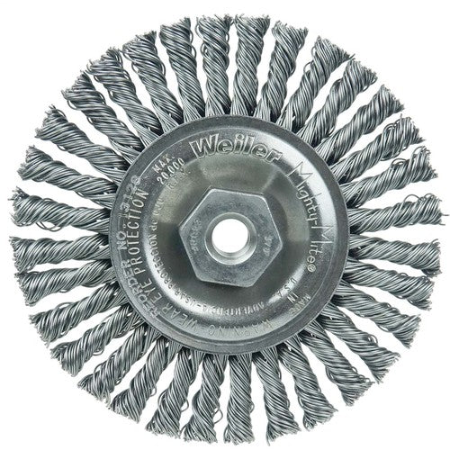 Mini Roughneck 4″ Stringer Bead Wheel, .020″ Steel Fill, 3/8″-24 UNF Nut - Industrial Tool & Supply
