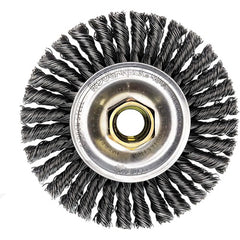 4″ Diameter-5/8″-11 Arbor Hole - Stringer Bead Twist Steel Wire Straight Wheel - Industrial Tool & Supply