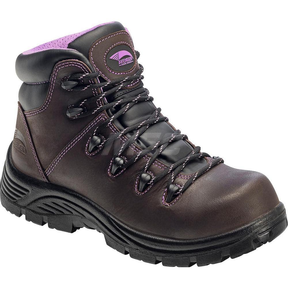 Work Boot: 6″ High, Leather, Composite Toe Wide Width, Non-Slip Sole