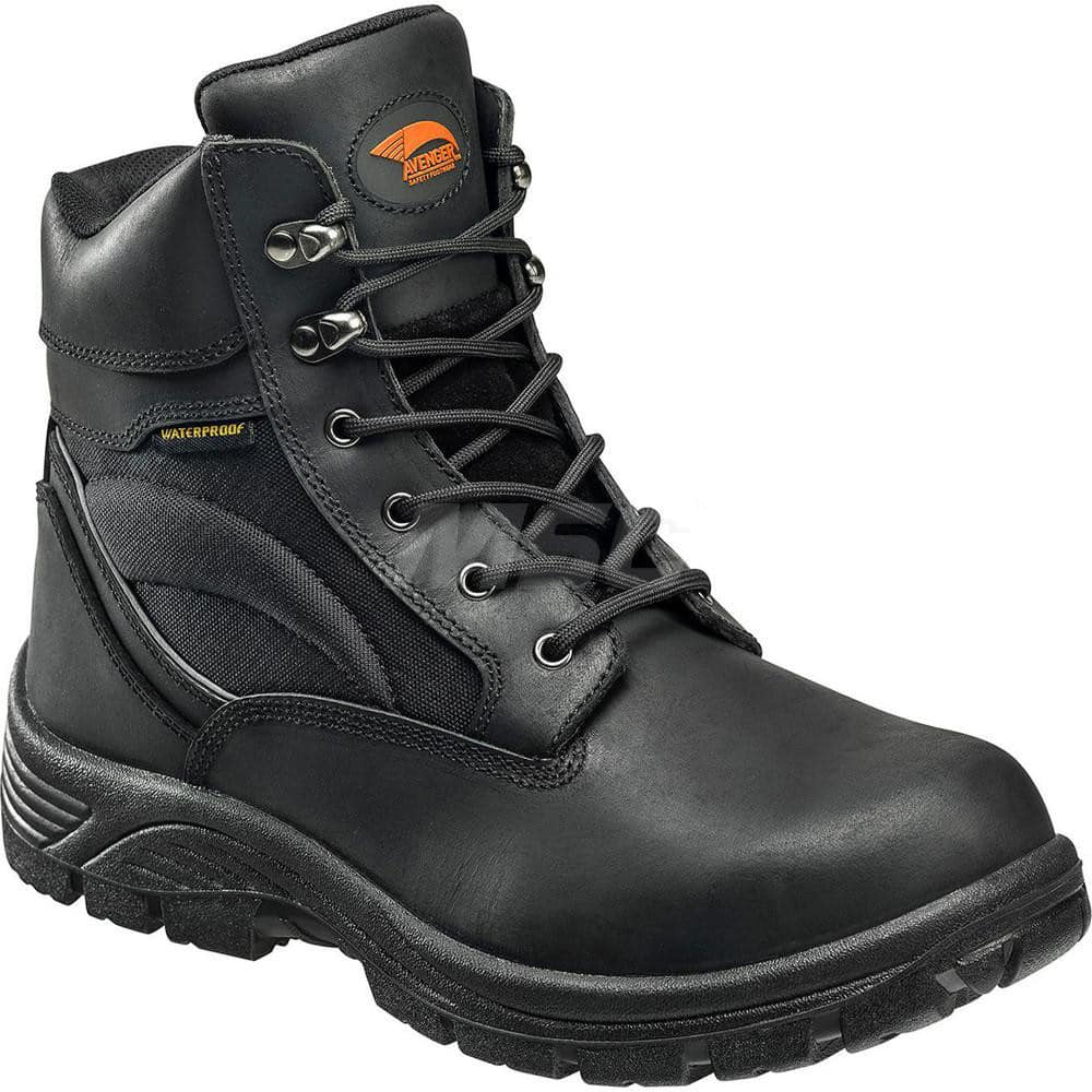 Work Boot: Size 14, 6″ High, Leather, Steel Toe Medium Width, Non-Slip Sole