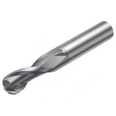 R216.42-12030-AC22G 1610 12mm 2 FL Solid Carbide Ball Nose End Mill w/Cylindrical Shank - Industrial Tool & Supply