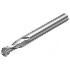 R216.42-02030-AK60A H10F 2mm 2 FL Solid Carbide Ball Nose End Mill w/Cylindrical Shank - Industrial Tool & Supply