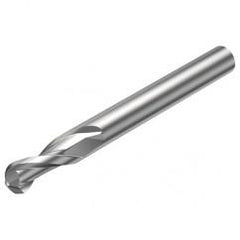 R216.42-16030-AK26A H10F 16mm 2 FL Solid Carbide Ball Nose End Mill w/Cylindrical Shank - Industrial Tool & Supply