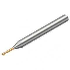 R216.42-00530-HC05G 1700 0.5mm 2 FL Solid Carbide ball nose endmill w/Cylindrical with Neck Shank - Industrial Tool & Supply