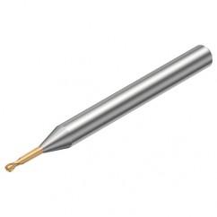 R216.42-0Grade 1030-EC10G 1700 1mm 2 FL Solid Carbide ball nose endmill w/Cylindrical with Neck Shank - Industrial Tool & Supply