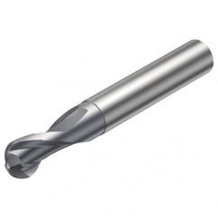 R216.42-01030-AI10G 1610 1mm 2 FL Solid Carbide Ball Nose End Mill w/Cylindrical Shank - Industrial Tool & Supply