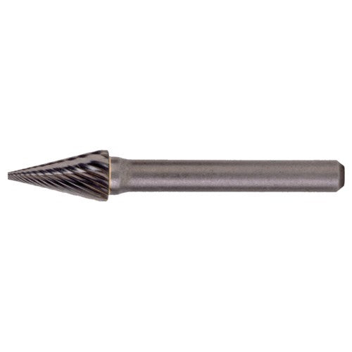 SM-6 Standard Cut Solid Carbide Bur-Pointed Cone Shape - Exact Industrial Supply