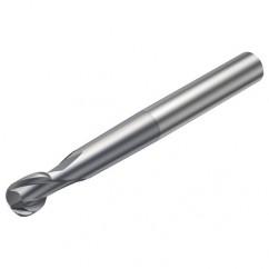 R216.62-01030-AO20G 1610 1mm 2 FL Solid Carbide Ball Nose End Mill spherical design w/Cylindrical Shank - Industrial Tool & Supply