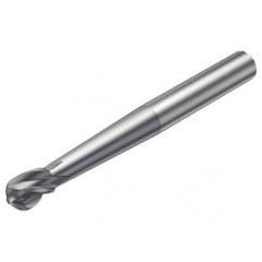 R216.64-16030-AO15G 1610 16mm 4 FL Solid Carbide Ball Nose End Mill spherical design w/Cylindrical Shank - Industrial Tool & Supply
