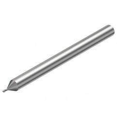 2P211-0080-PC 1620 0.8mm FL Straight Center Cut w/Cylindrical with Neck Shank - Industrial Tool & Supply