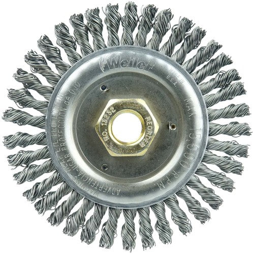 4 1/2 × 5/8″-11-0.020 Wire Size - Roughneck Stringer Bead Weld Cleaning Brush - Industrial Tool & Supply