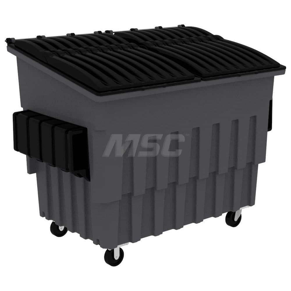 Trash Cans & Recycling Containers; Product Type: Front End Load Dumpster; Container Capacity: 3 cu yd; Container Shape: Rectangle; Lid Type: Sealed Rim; Container Material: Plastic; Color: Midnight Gray; Features: Quick Change Caster Brackets; Steel-Rod-R