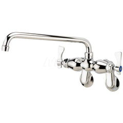 Industrial & Laundry Faucets; Type: Wall Mount Faucet; Style: Wall Mount; Design: Wall Mount; Handle Type: Lever; Spout Type: Swing Spout/Nozzle; Mounting Centers: 2-1/4 - 8-1/4; Spout Size: 12; Finish/Coating: Chrome Plated Brass; Type: Wall Mount Faucet