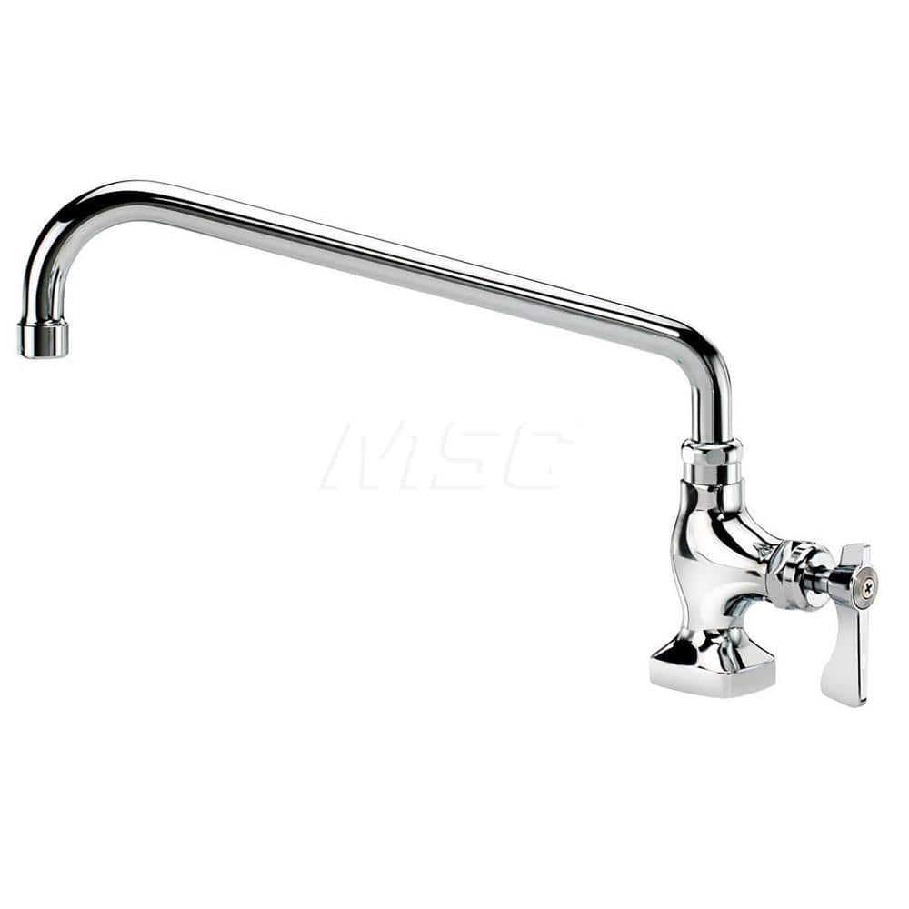 Industrial & Laundry Faucets; Type: Wall Mount Faucet; Style: Wall Mount; Design: Wall Mount; Handle Type: Lever; Spout Type: Swing Spout/Nozzle; Mounting Centers: Single Hole; Spout Size: 12; Finish/Coating: Chrome Plated Brass; Type: Wall Mount Faucet