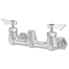 Industrial & Laundry Faucets; Type: Wall Mount Faucet; Style: Wall Mount; Design: Wall Mount; Handle Type: Lever; Spout Type: No Spout; Mounting Centers: 8; Finish/Coating: Chrome Plated Satin; Type: Wall Mount Faucet; Minimum Order Quantity: Solid Chrome
